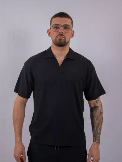 Malelions emblem seersucker buttonless p black