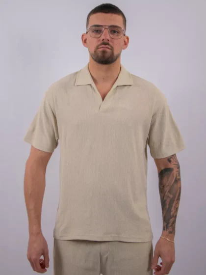 Malelions emblem seersucker buttonless p light taupe