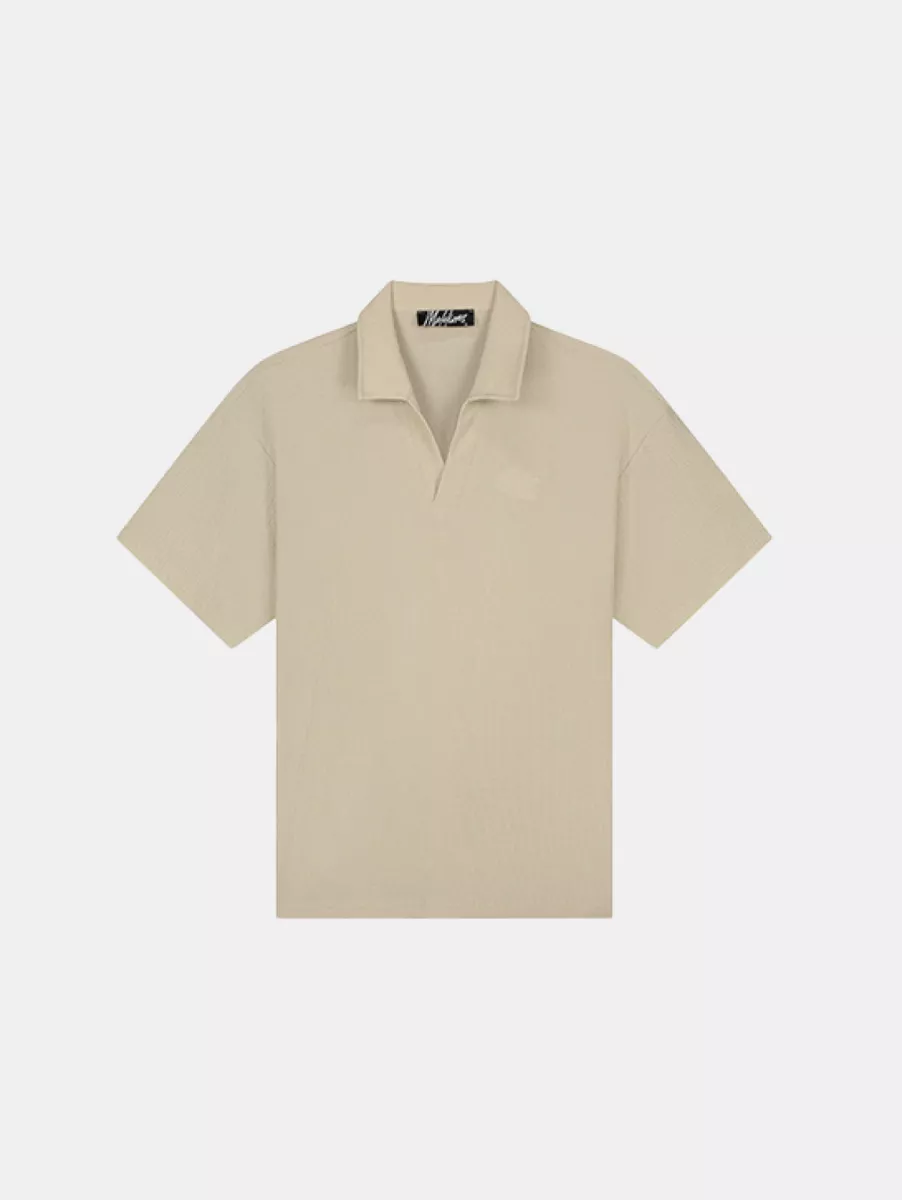 Malelions Emblem Seersucker Buttonless Polo 1 Malelions emblem seersucker buttonless p light taupe
