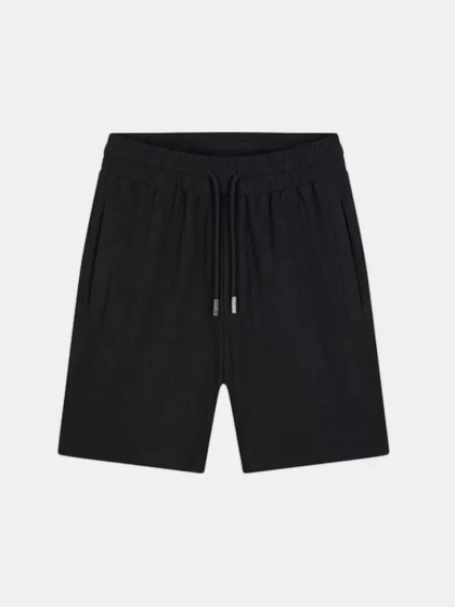Malelions emblem seersucker shorts black