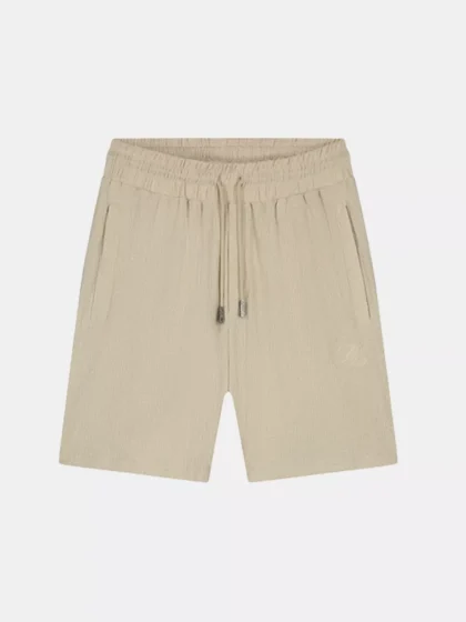 Malelions emblem seersucker shorts light taupe