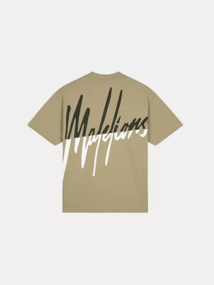 Malelions oversized split t-shirt sand