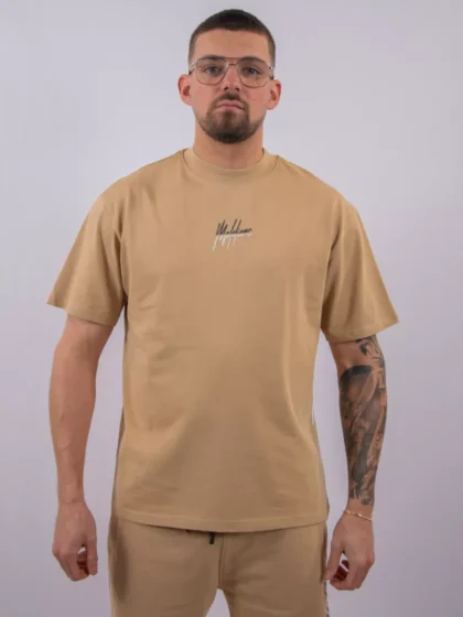 Malelions oversized split t-shirt sand