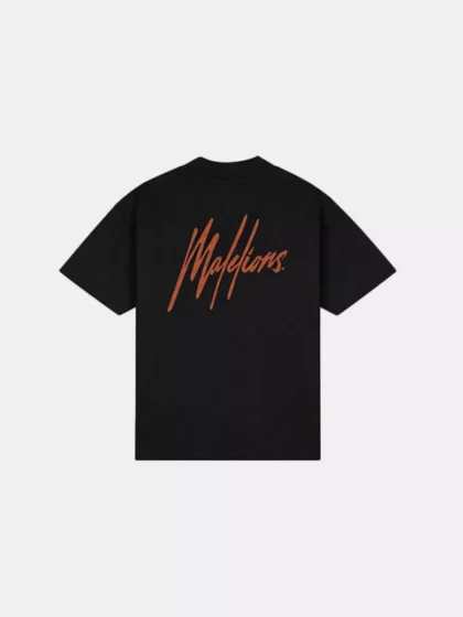 Malelions oversized striped signature t- black