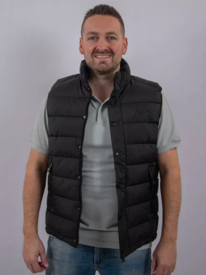 Malelions placket padded vest black