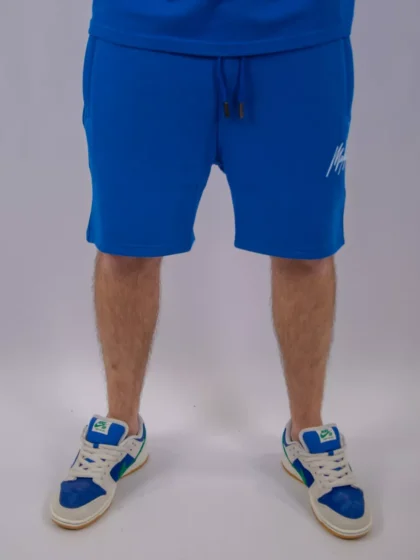 Malelions striped signature short cobalt