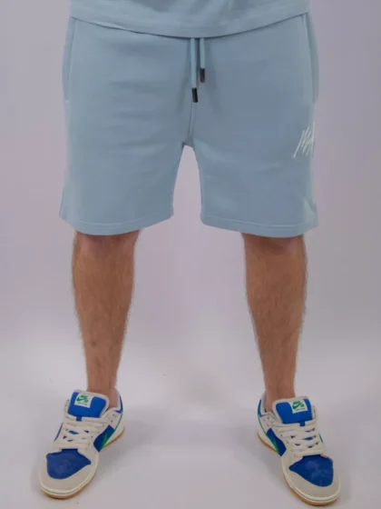Malelions striped signature short ice blue