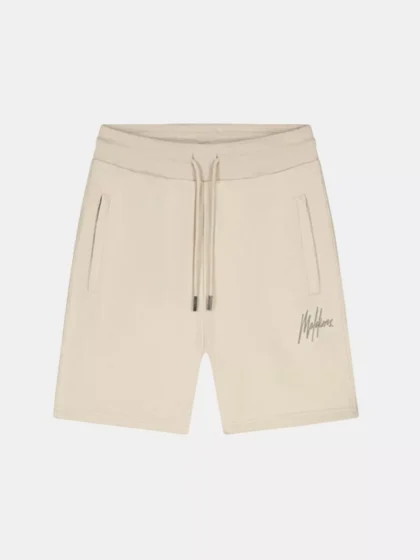 Malelions striped signature short light taupe
