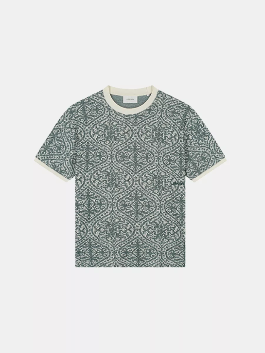 Pure Path Jacquard Pattern T-Shirt 1 Pure Path 26010122 52 emerald