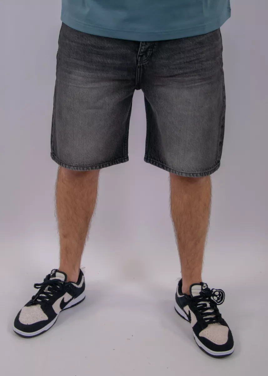 Purewhite The Owen Regular Fit Denim Short 2 Purewhite the owen w1638 87 denim dark grey