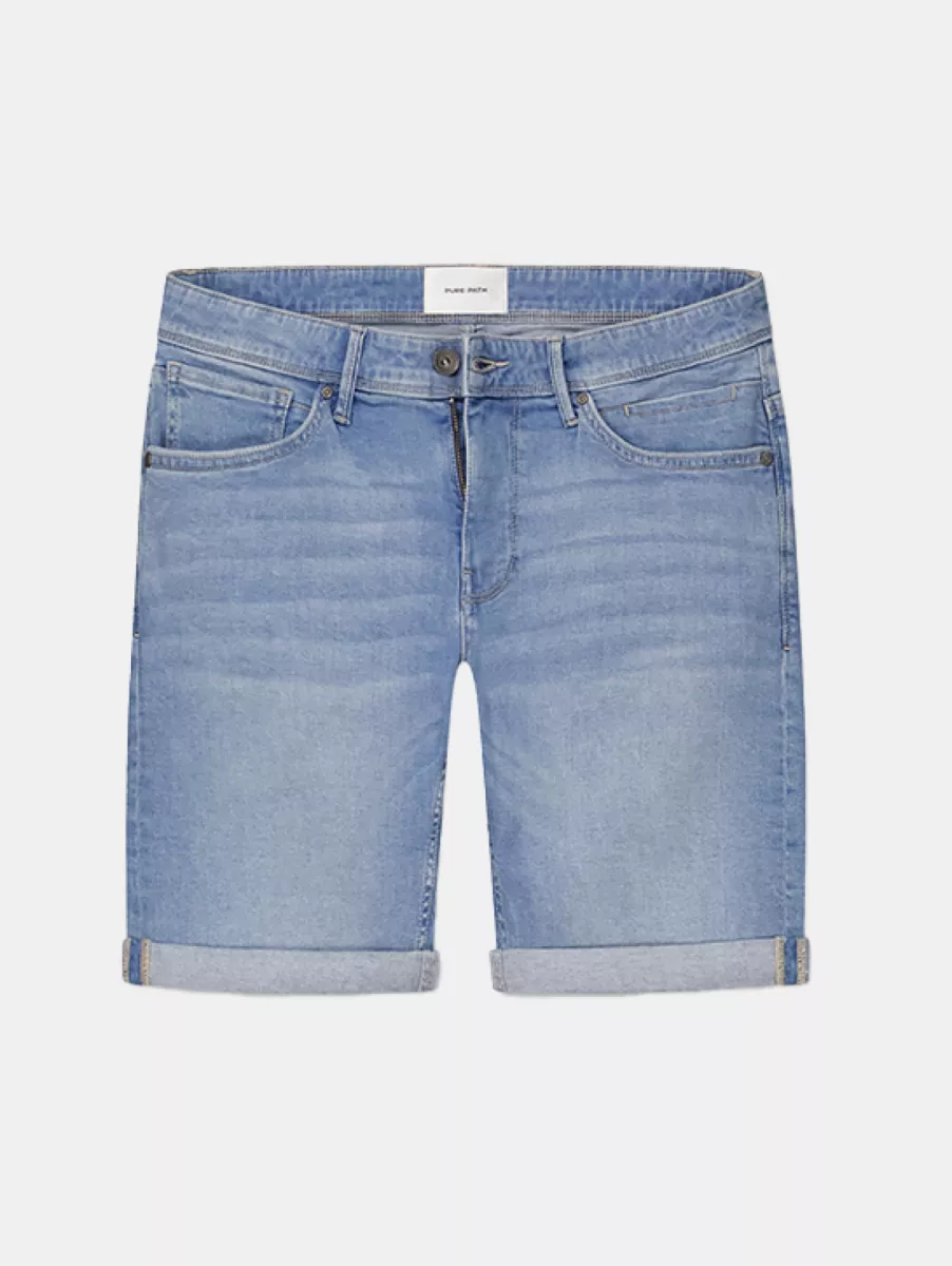 Purewhite The Steve Slim Fit Denim Short 1 Purewhite the steve w1616 82 denim light blue