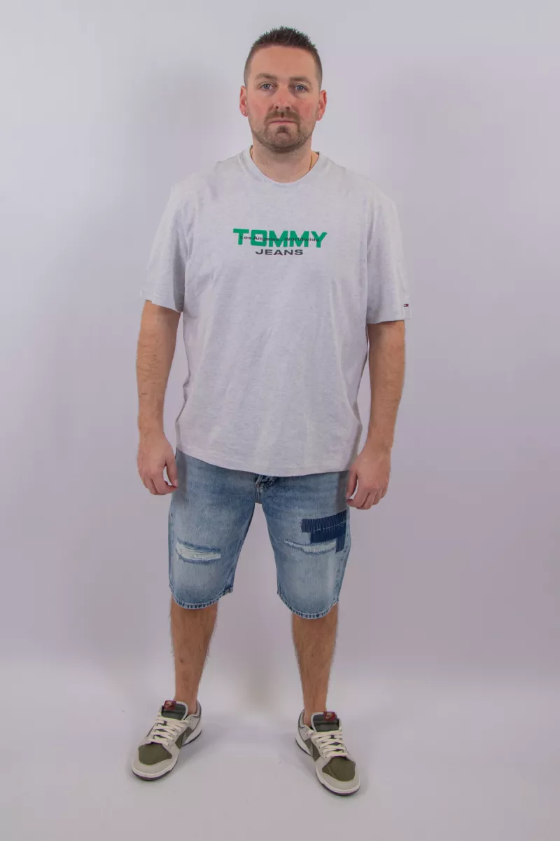 Tommy Jeans 90S TJ Block SS Tee 5 Tommy Jeans dm0dm22550 p08 ice grey heather