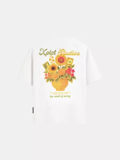 XPLCT flowers tee off white