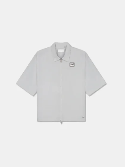 Croyez crinkle patch shirt light grey