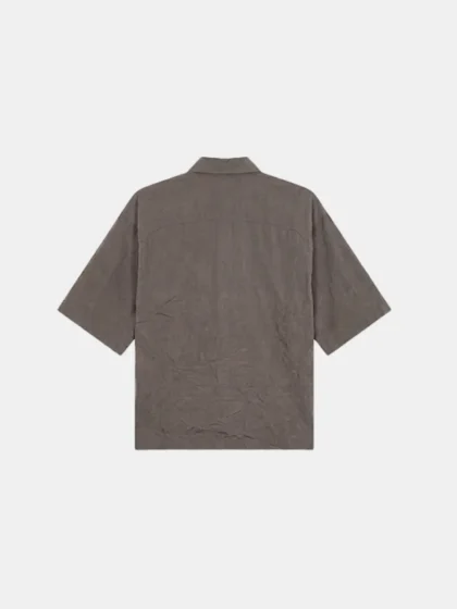 Croyez crinkle patch shirt washed brown