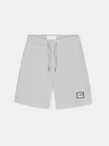 Croyez crinkle patch shorts light grey