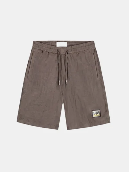 Croyez crinkle patch shorts washed brown
