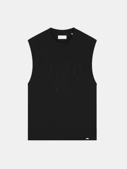 Croyez cutout heart sleeveless t-shi black