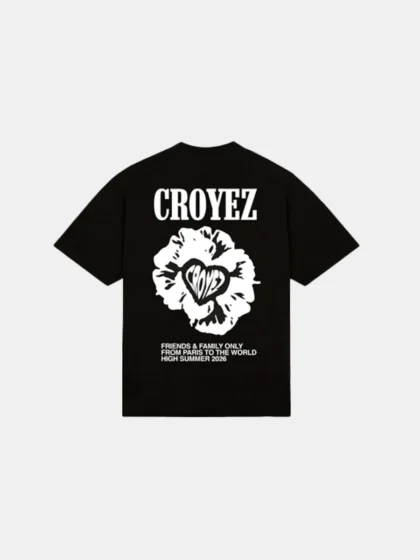 Croyez flower and heart t-shirt black