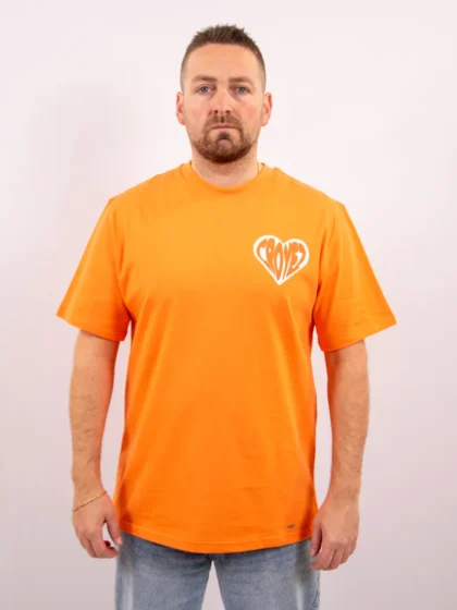 Croyez puffed heart t-shirt orange