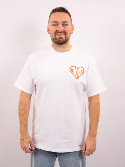 Croyez puffed heart t-shirt white/orange