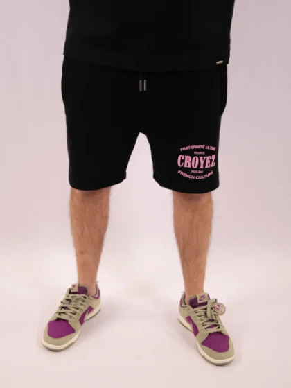 Croyez stamp shorts black