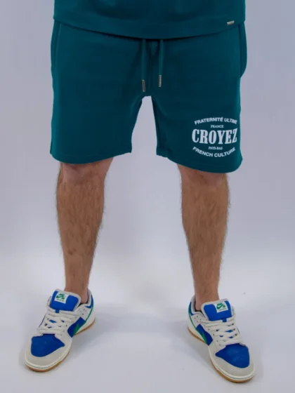 Croyez stamp shorts dark teal