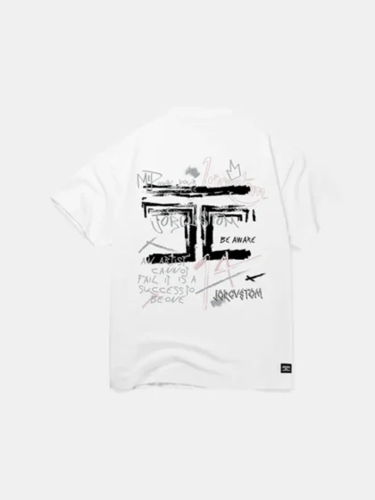 Jorcustom artist t-shirt white-ashpink