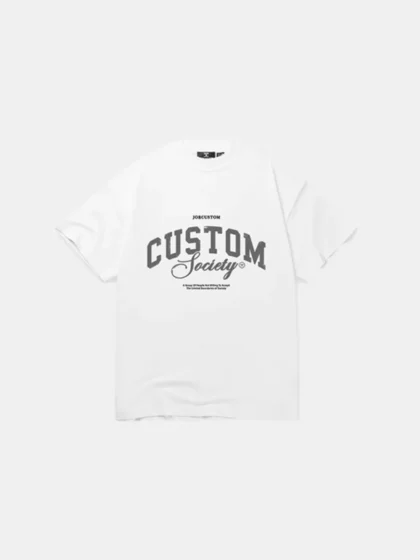 Jorcustom customsociety t-shirt white-acidgrey