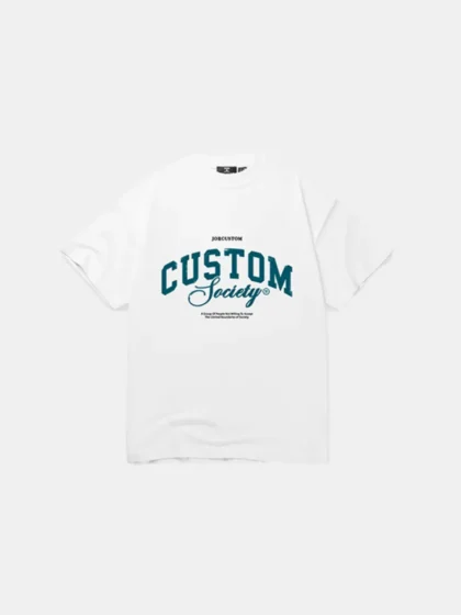 Jorcustom customsociety t-shirt white-teal