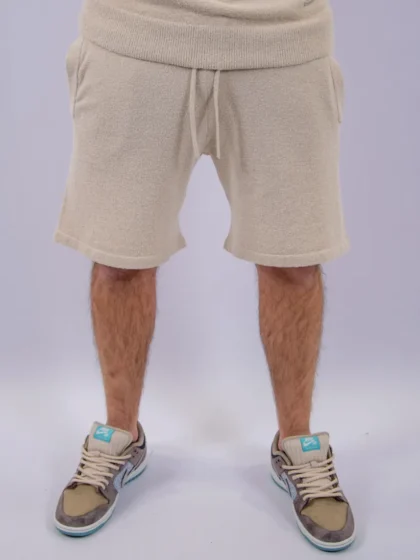 Malelions boucle shorts light taupe