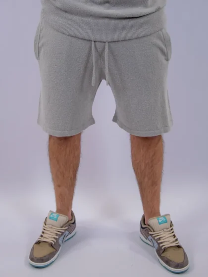 Malelions boucle shorts pearl grey