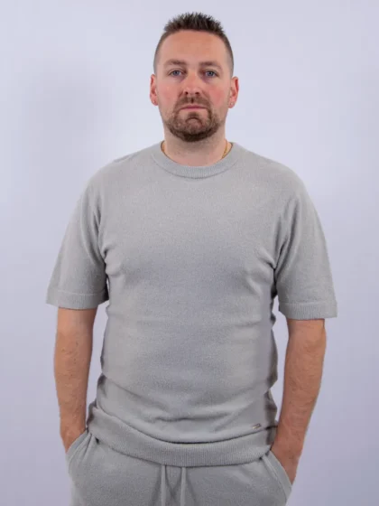 Malelions boucle t-shirt pearl grey