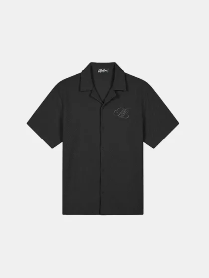 Malelions diagonal seersucker shirt black