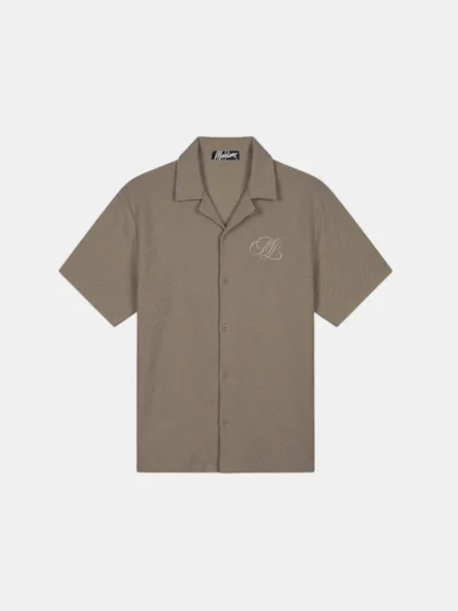 Malelions diagonal seersucker shirt dark sage