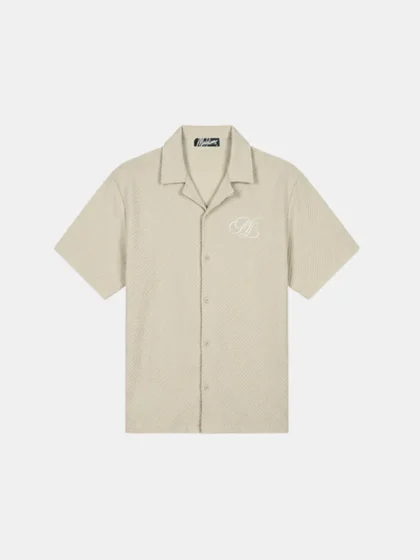 Malelions diagonal seersucker shirt light beige
