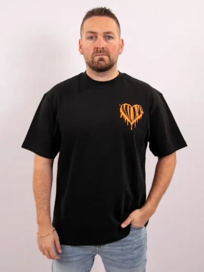 Malelions dripped heart t-shirt black