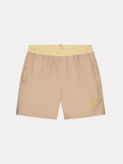 Malelions venetian swim shorts light taupe