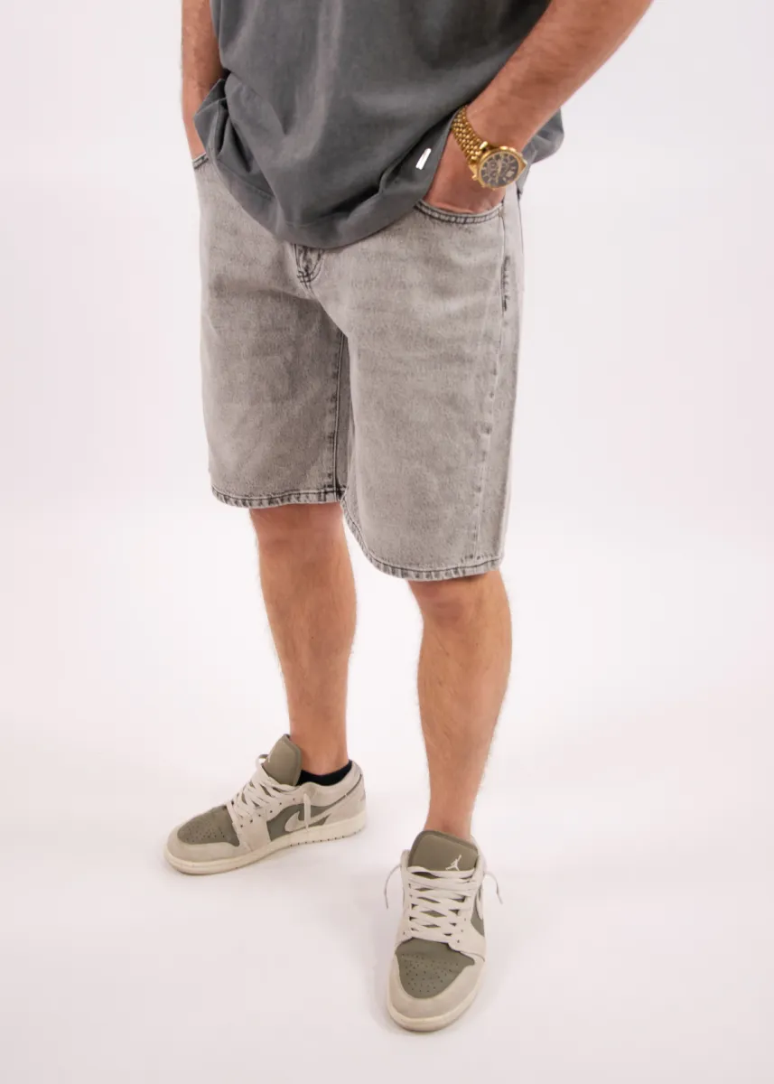 Croyez CD2 Washed Denim Shorts 3 Croyez cd2 washed denim shorts light grey