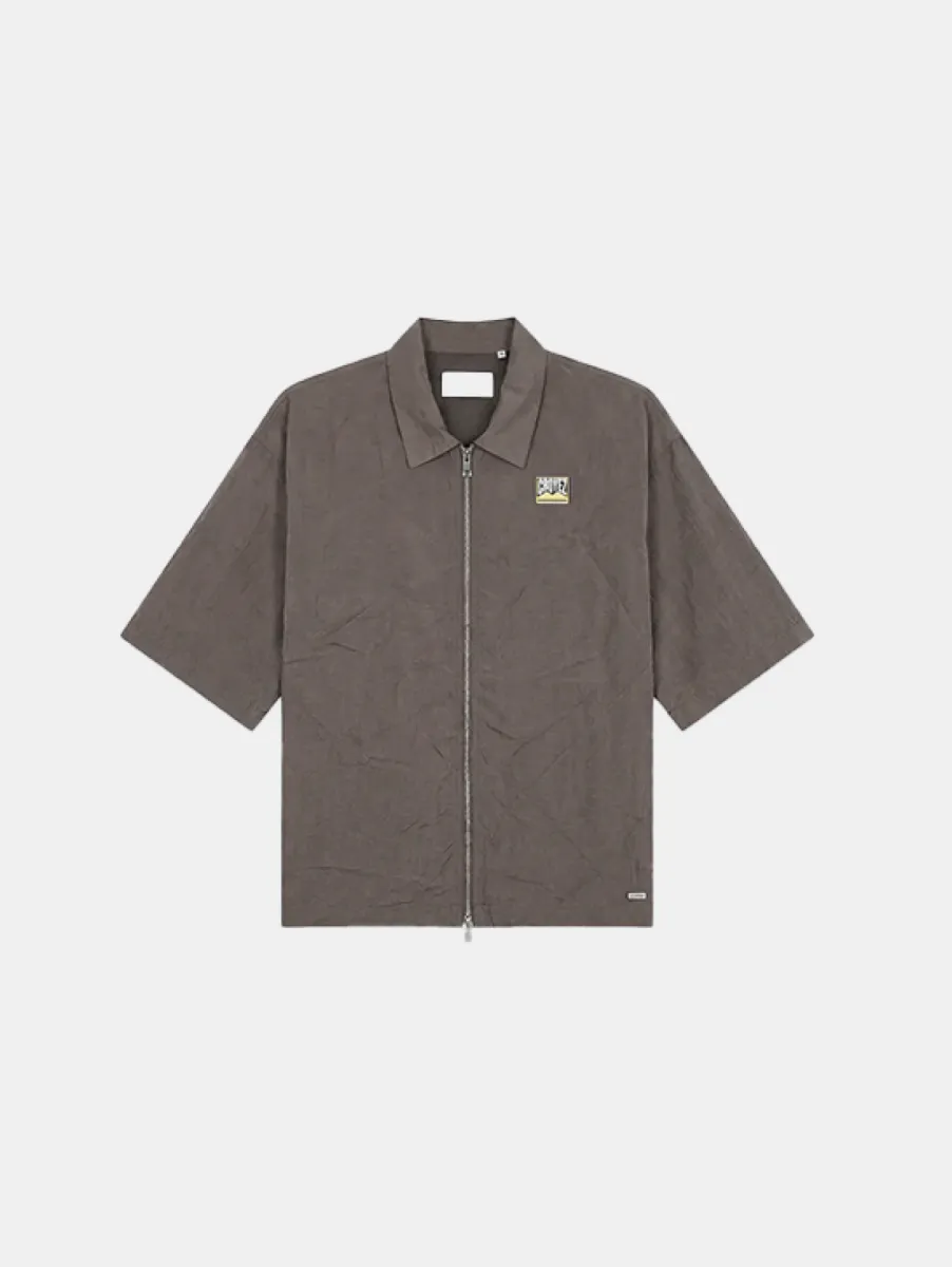Croyez Crinkle Patch Jacket 1 Croyez crinkle patch jacket washed brown