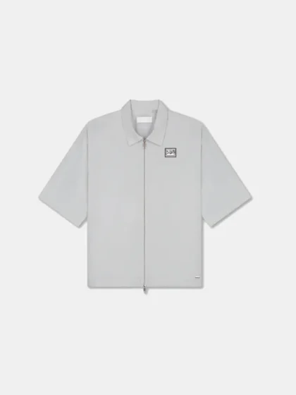 Croyez crinkle patch shirt light grey