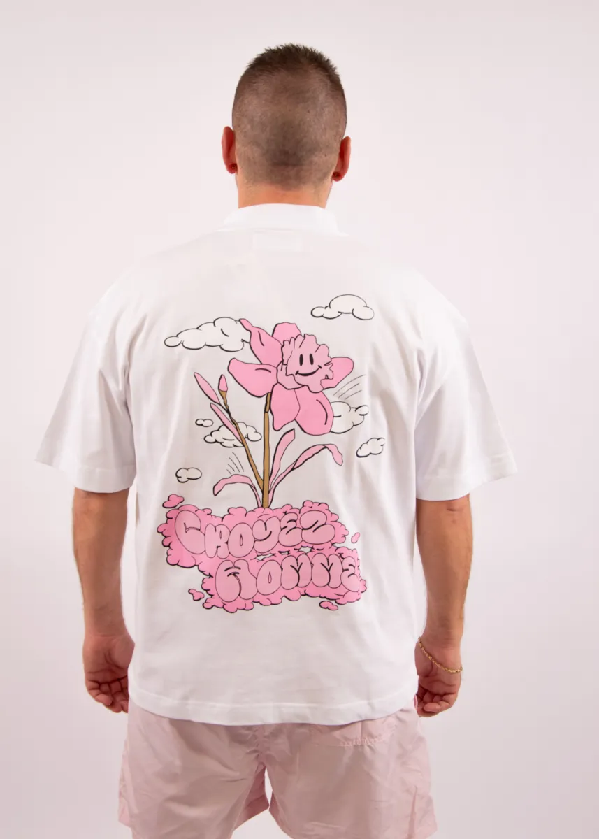 Croyez Fleur Heureuse T-Shirt 4 Croyez fleur heureuse t-shirt white