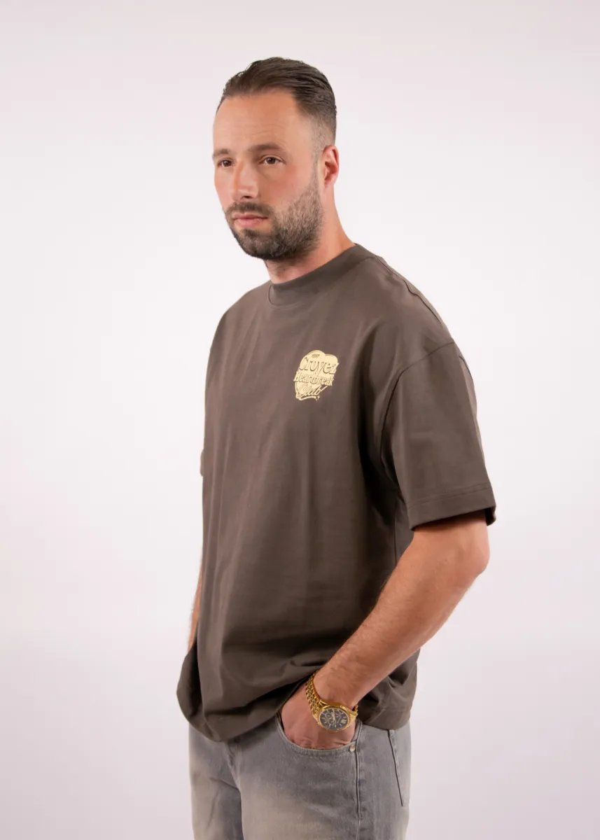 Croyez Heartbreak Club T-Shirt 4 Croyez heartbreak club t-shirt washed brown