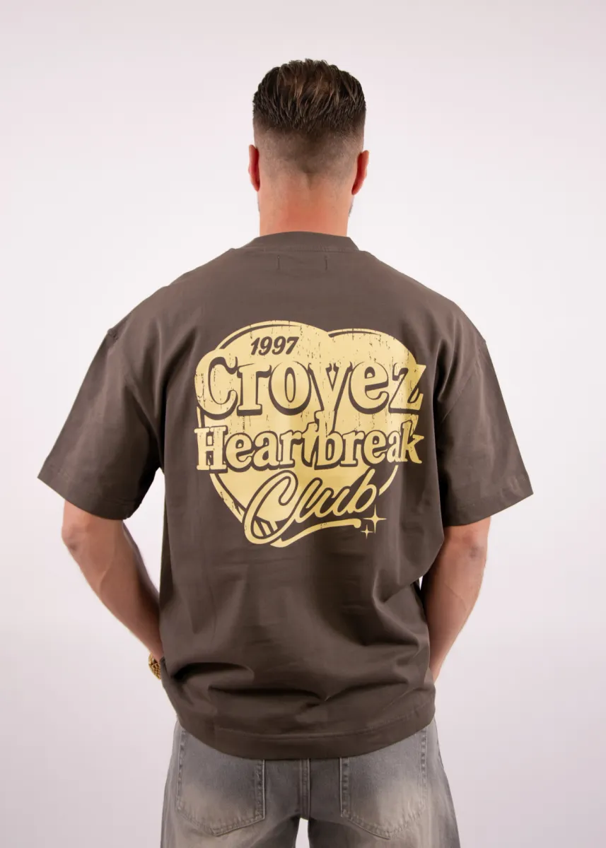 Croyez Heartbreak Club T-Shirt 5 Croyez heartbreak club t-shirt washed brown
