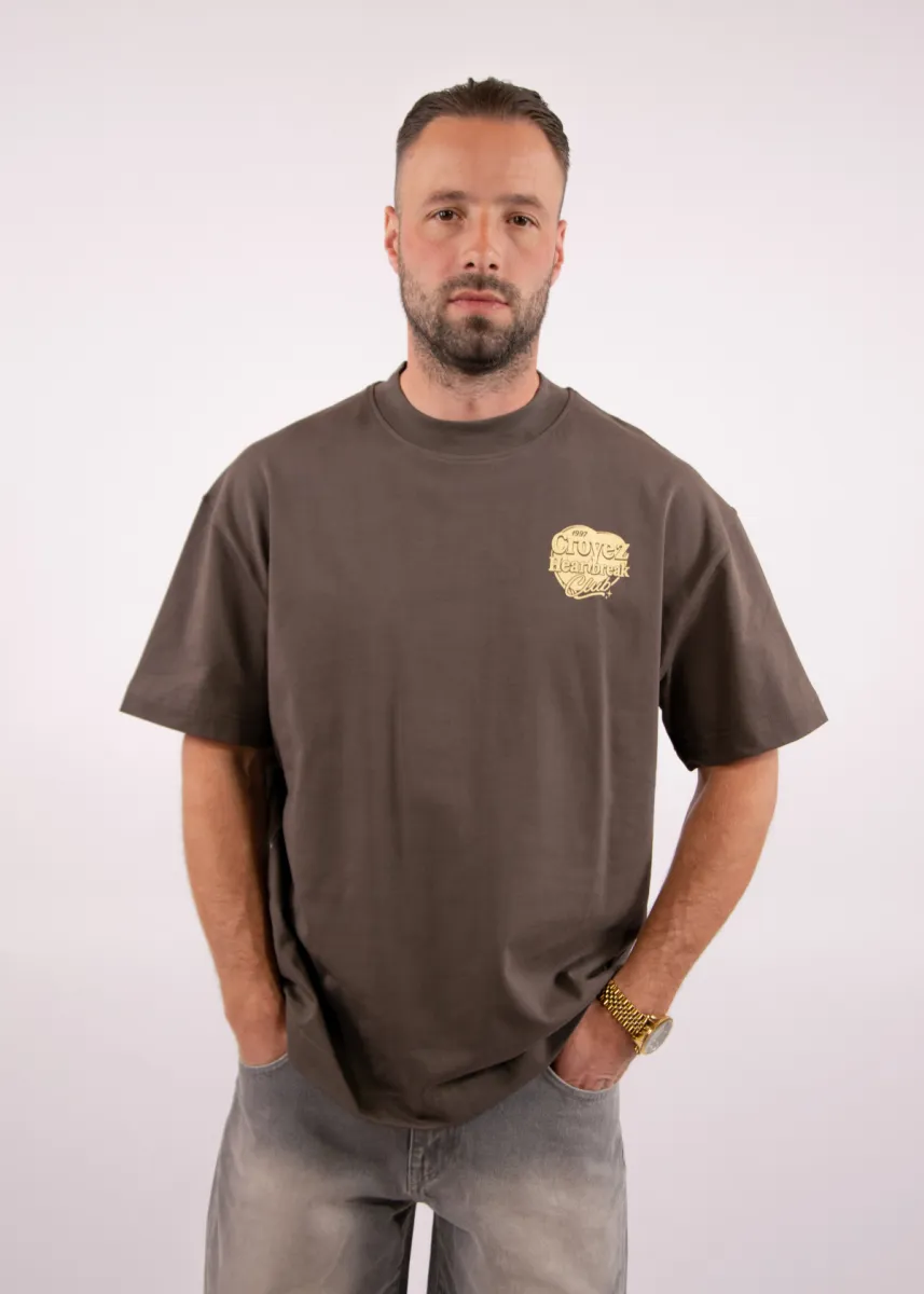Croyez Heartbreak Club T-Shirt 3 Croyez heartbreak club t-shirt washed brown