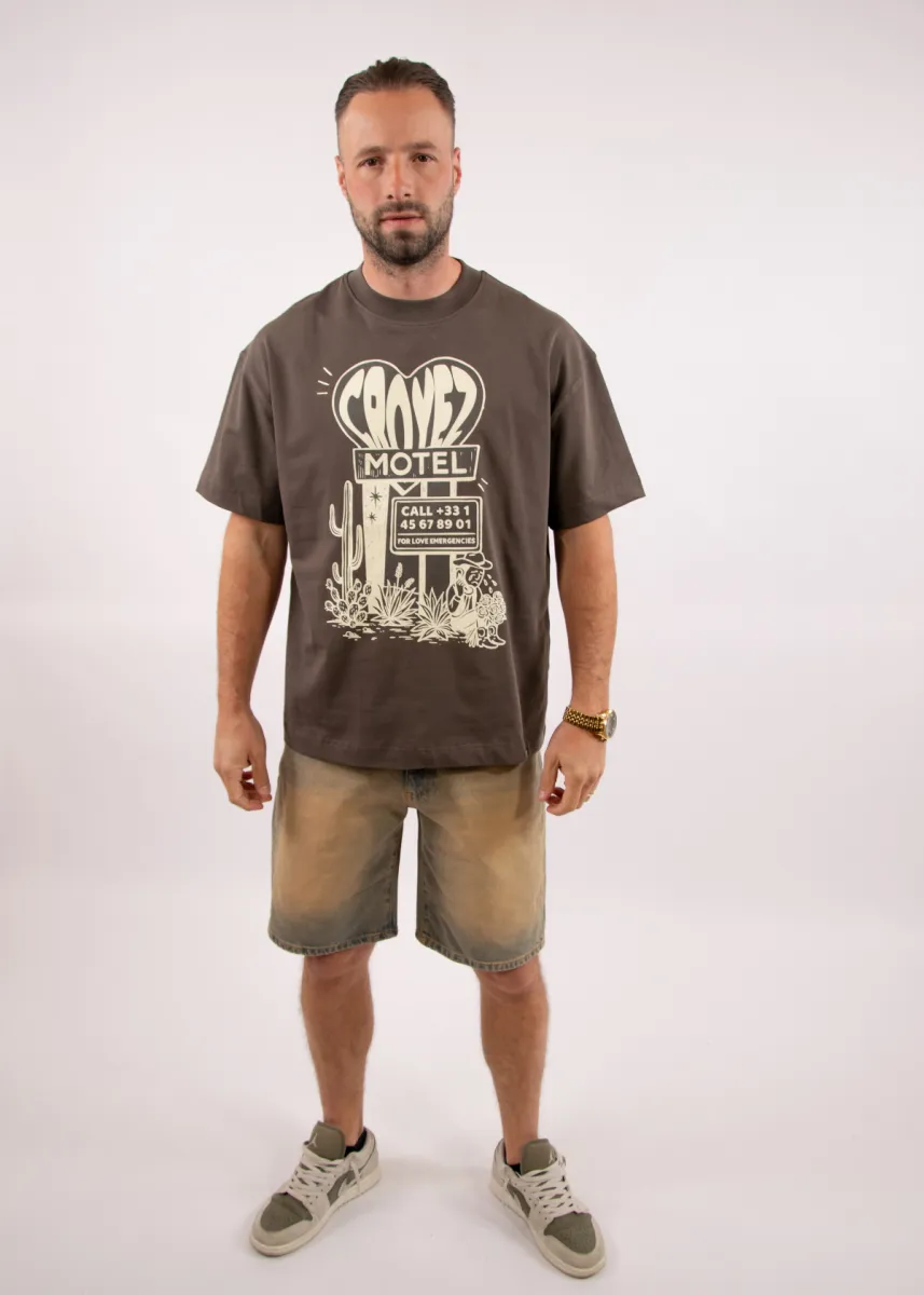 Croyez Motel T-Shirt 6 Croyez motel t-shirt washed brown