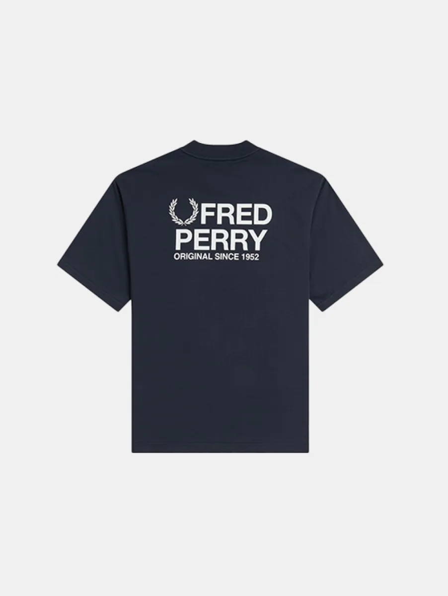 Fred Perry Back Print Fred Perry Text T-Shirt 2 Fred Perry m2475 608 navy
