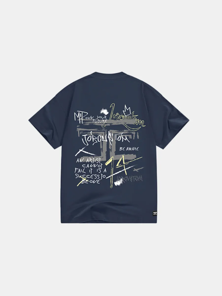 Jorcustom Artist Loose Fit T-Shirt 2 Jorcustom artist midnightblue