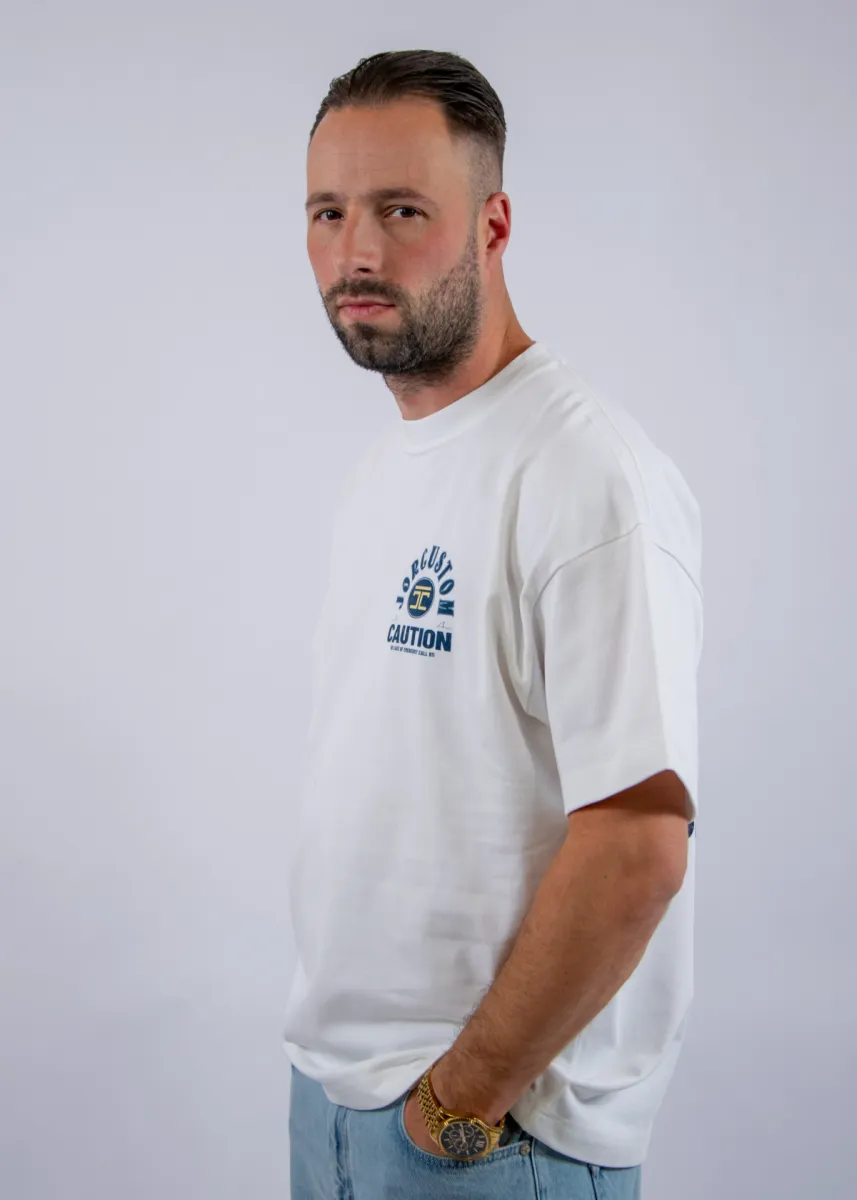 Jorcustom Caution Loose Fit T-Shirt 4 Jorcustom caution loose fit t-shirt white