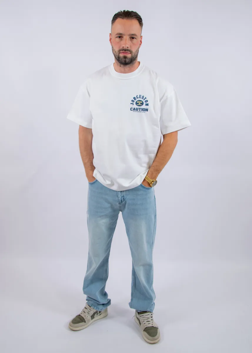 Jorcustom Caution Loose Fit T-Shirt 6 Jorcustom caution loose fit t-shirt white